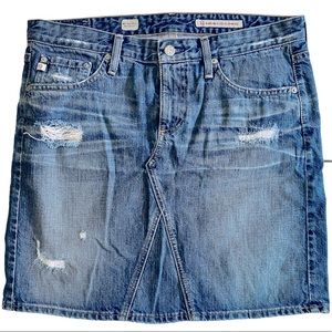 ADRIANO GOLDSCHMIED Distressed denim jean skirt with pockets Size 30